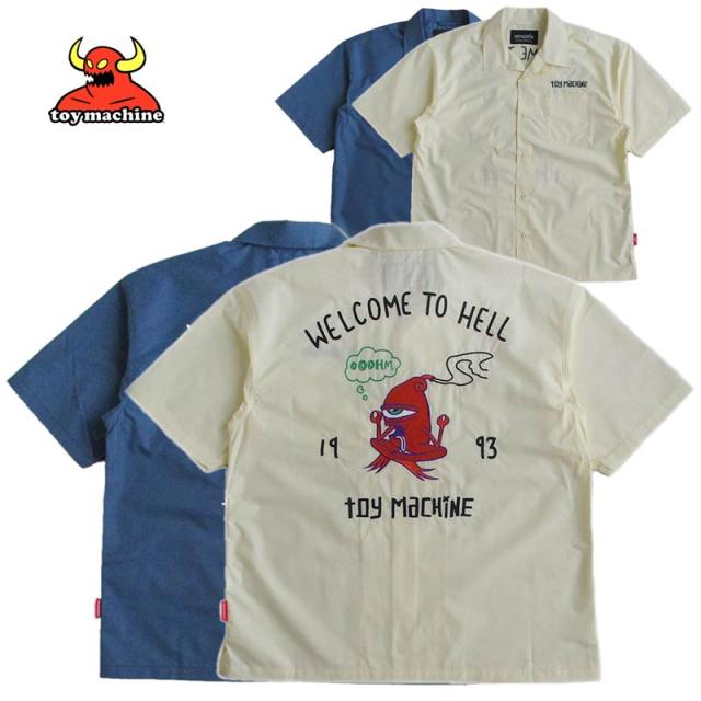 toy machine トイマシーン メンズ 半袖ボーリングシャツ 開襟シャツ 刺繍 大きいサイズ 日本正規ライセンス商品 送料無料