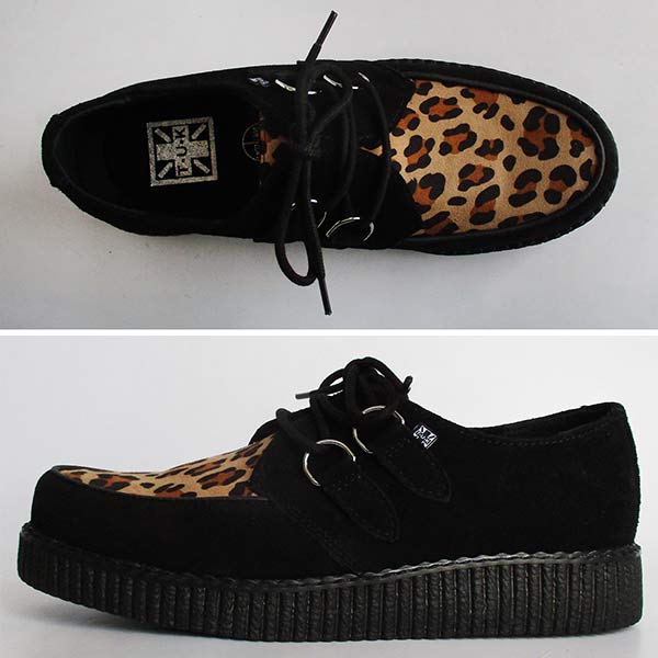 TUK/ティーユーケー ラバーソール メンズ 「Black & Leopard Viva II Low Creeper」 F8142 靴 スニーカー 厚底 パンク 豹柄 ロカビリー レディース ファッション モッズ 送料無料_1