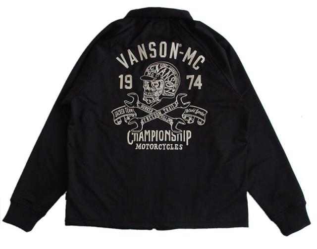 VANSON バンソン メンズ 裏ワッフル ストレッチボンディング ジャケット スカル 刺繍 アウター 防寒 送料無料_4