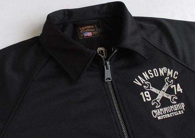 VANSON バンソン メンズ 裏ワッフル ストレッチボンディング ジャケット スカル 刺繍 アウター 防寒 送料無料_7