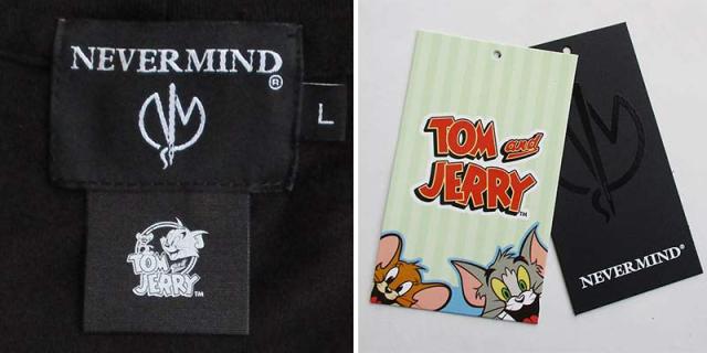 トムとジェリー 天竺ZIPパーカー 長袖Tシャツ（ロンT） トム＆ジェリー キャラクター 刺繍 メンズ レディース NEVERMIND/ネバーマインド 送料無料_9