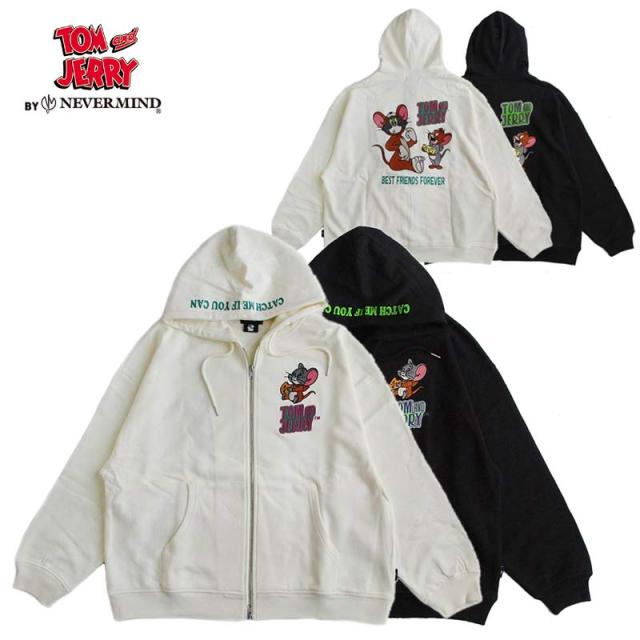 トムとジェリー オーバーサイズ 裏毛ZIPパーカー トム＆ジェリー