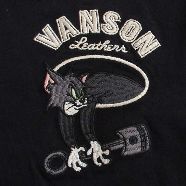 VANSON/バンソン トムとジェリー コラボ 天竺ZIPパーカー 長袖Tシャツ（ロンT） トム＆ジェリー キャラクター 刺繍 メンズ レディース 送料無料_2