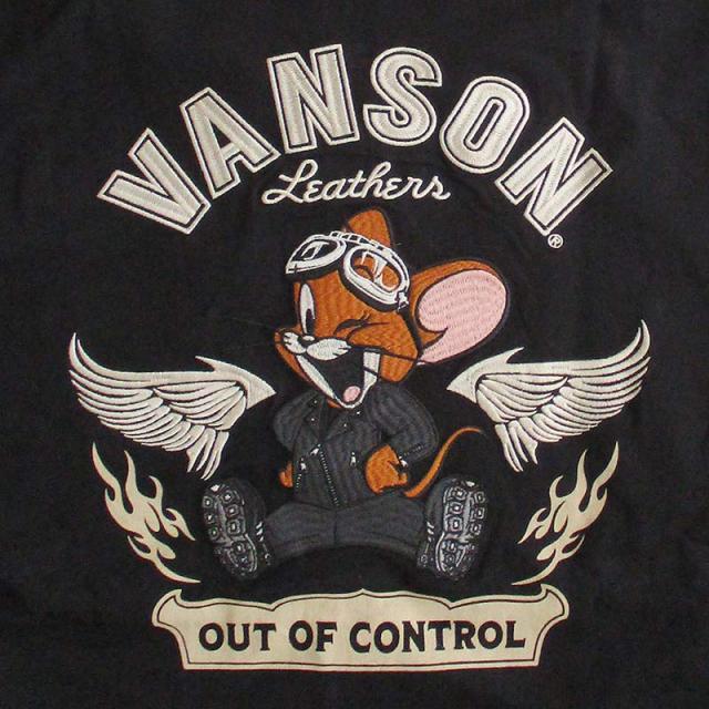 VANSON/バンソン トムとジェリー コラボ 天竺ZIPパーカー 長袖Tシャツ（ロンT） トム＆ジェリー キャラクター 刺繍 メンズ レディース 送料無料_4