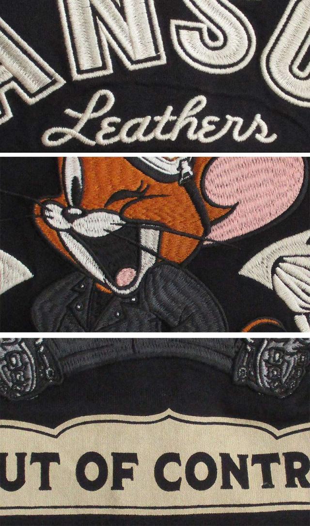 VANSON/バンソン トムとジェリー コラボ 天竺ZIPパーカー 長袖Tシャツ（ロンT） トム＆ジェリー キャラクター 刺繍 メンズ レディース 送料無料_5