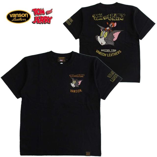 VANSON/バンソン トムとジェリー コラボ メンズ 天竺半袖Tシャツ トム＆ジェリー/キャラクター/刺繍/レディース 送料無料