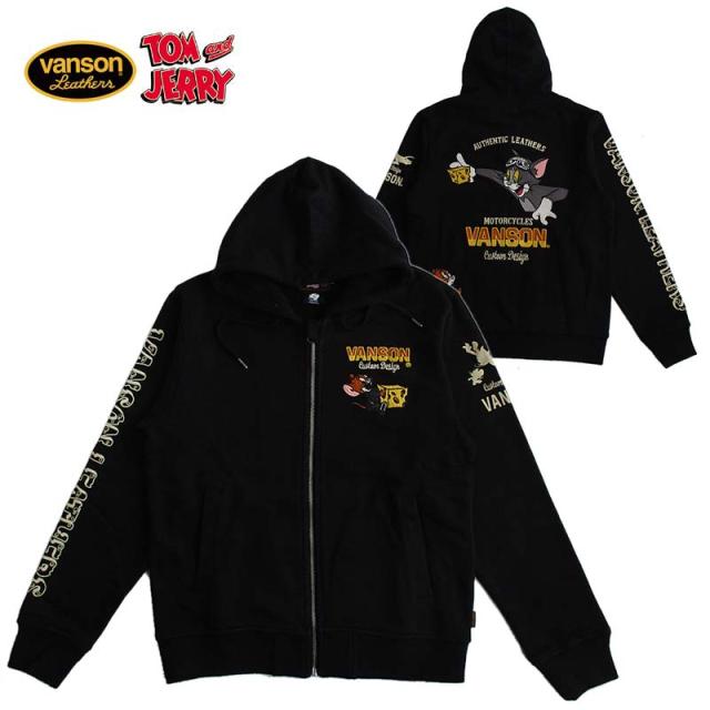 VANSON バンソン トムとジェリー 裏毛ZIPパーカー メンズ レディース TOM & JERRY トム＆ジェリー キャラクター アウター 送料無料
