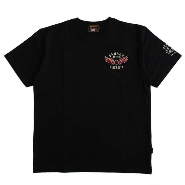 VANSON バンソン メンズ 天竺半袖Tシャツ チェーン刺繍 送料無料_1