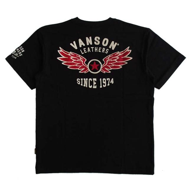 VANSON バンソン メンズ 天竺半袖Tシャツ チェーン刺繍 送料無料_3