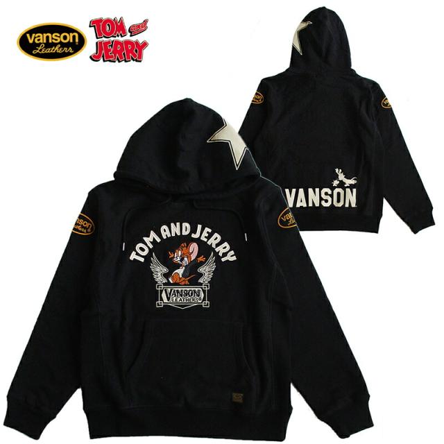 VANSON バンソン トムとジェリー 裏毛 プルオーバーパーカー メンズ レディース TOM & JERRY トム＆ジェリー キャラクター アウター 送料無料