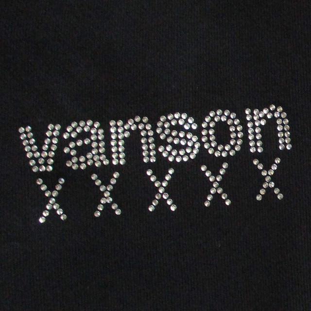 VANSON バンソン メンズ 裏毛ZIPパーカー スウェット カラー：BLACK 50周年モデル ラインストーン スカル 送料無料_3