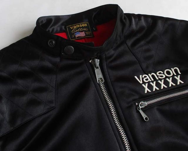 VANSON バンソン ライダースジャケット スカル刺繍　ボンディング　M VANSON バンソン メンズ ボンディング ライダースジャケット スカル
