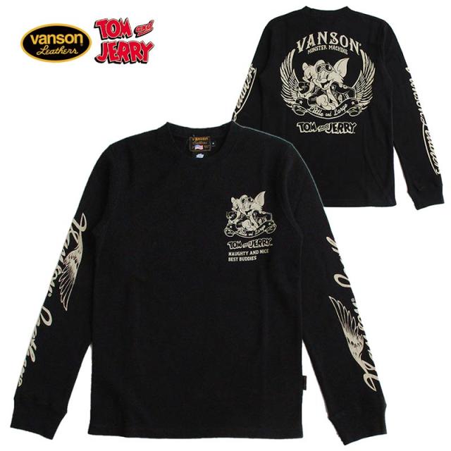 VANSON/バンソン トムとジェリー コラボ サーマル長袖Tシャツ（ロンT） トム＆ジェリー キャラクター メンズ レディース 送料無料