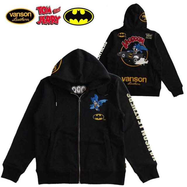 VANSON バンソン トムとジェリー 裏毛ZIPパーカー メンズ レディース バットマン BATMAN TOM & JERRY トム＆ジェリー キャラクター アウター 送料無料