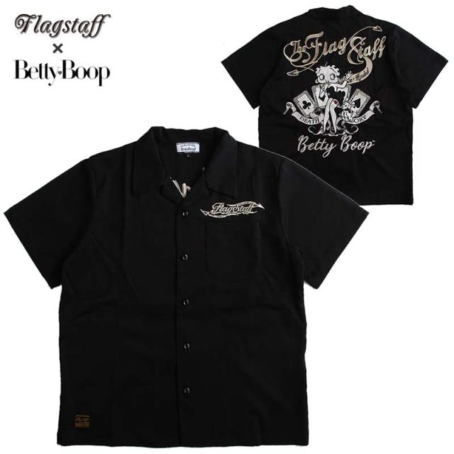 ベティーブープ Betty Boop 半袖オープンカラーシャツ ボーリングシャツ FLAGSTAFF フラッグスタッフ メンズ レディース キャラクター アメカジ 刺繍 送料無料