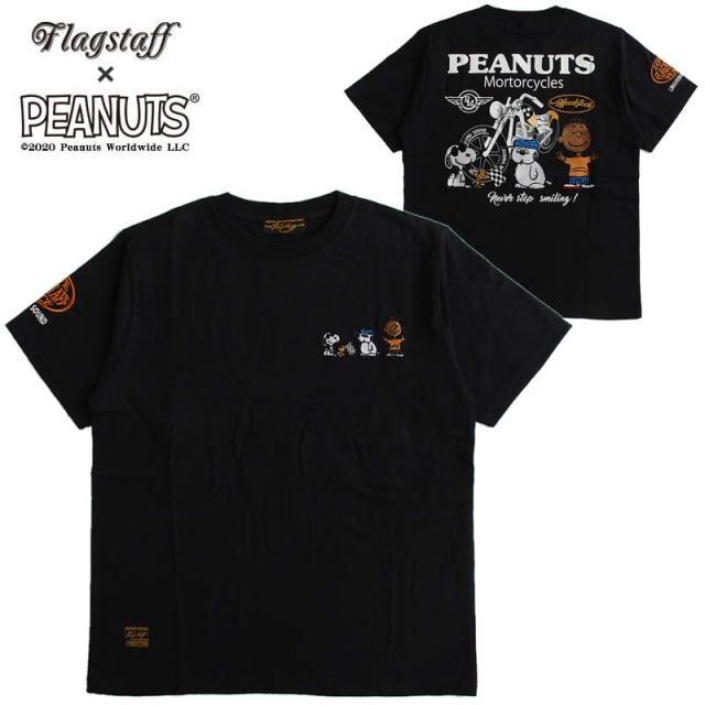 SNOOPY/スヌーピー 半袖Tシャツ FLAGSTAFF フラッグスタッフ メンズ レディース PEANUTS ピーナッツ キャラクター アメカジ 刺繍 送料無料