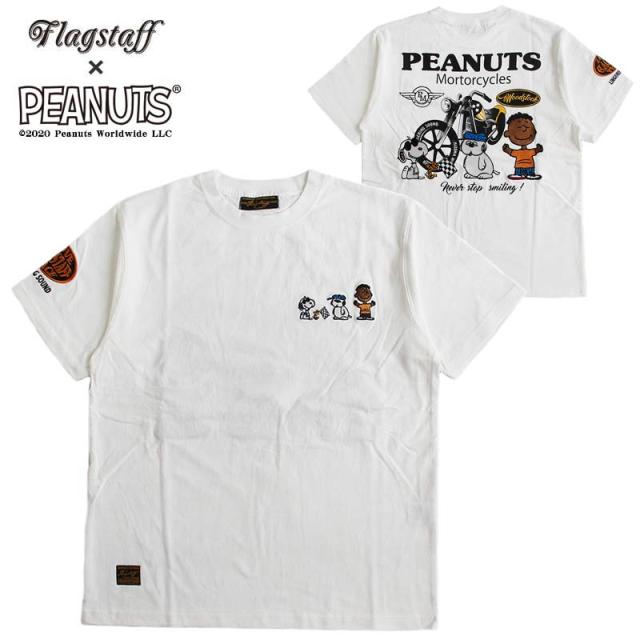 SNOOPY/スヌーピー 半袖Tシャツ FLAGSTAFF フラッグスタッフ メンズ レディース PEANUTS ピーナッツ キャラクター アメカジ 刺繍 送料無料