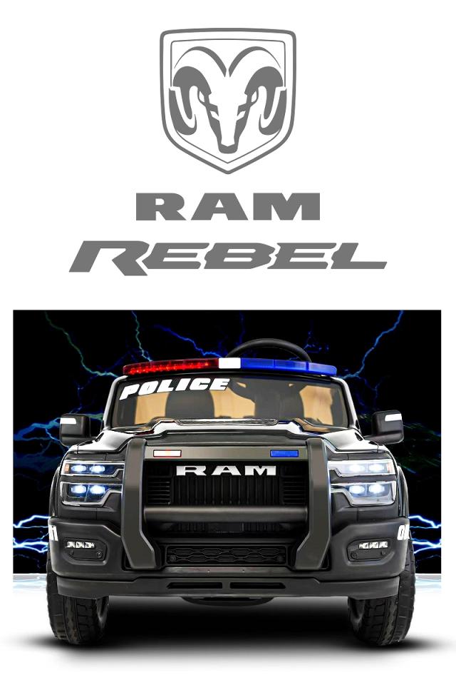 乗用ラジコン RAM REBEL 1500 ラム レベル パトカー パトロールカー ポリストラック はたらく車 働く車 2WD 大型 2人乗り 12V7Ah 4輪サスペンション ライセンス ペダルとプロポで操作 乗用玩具 子供 おもちゃ ラジコンカー 電動乗用玩具 ラジコンカー_5