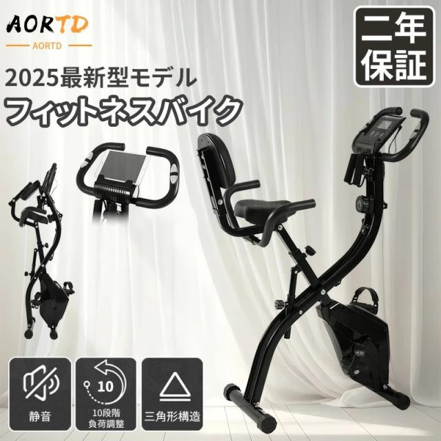 AORTD フィットネスバイク ミニ 折りたたみ トレーニングバイク 静音 