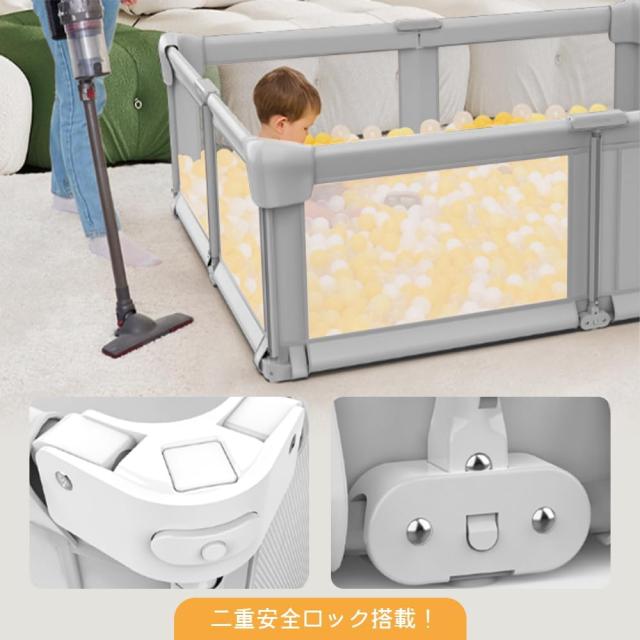 HZDMJ ベビーサークル 折りたたみ 扉付き メッシュ 大型 ハイタイプ 四角 置くだけ ベビーフェンス 柵 プレイヤード 持ち運び 収納袋付き_8