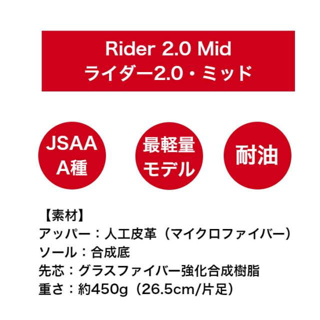 プーマ 安全 靴 スニーカー ライダー2.0 ミッド PUMA Rider 2.0 Mid おしゃれ かっこいい 衝撃吸収 制油 軽量 ミドルカット 作業靴 カジュアル アウトドア DIY メンズ バイク アウトドア クーポンあり ホワイト レッド ブラック マジック テープ 63.354 352 363 356_5