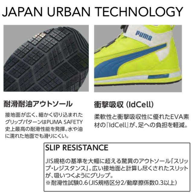 プーマ 安全靴 PUMA SWITCHBACK DISC MID 632140 ホワイト イエロー レッド セーフティシューズ 安全靴 耐滑 耐油 かかと 衝撃吸収 作業 着 現場 服 釣り メッシュ ワーク アウトドア フィッシング バイク EEE_5