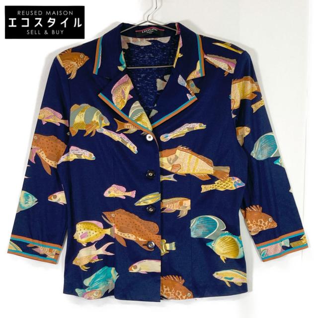 LEONARD レオナール トップス LL ネイビー レディース