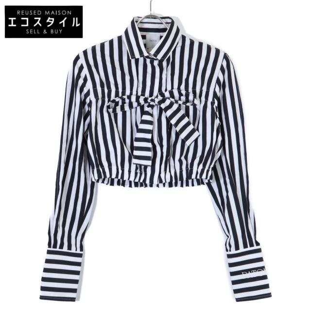 PATOU パトゥ 美品 BL02901685958 ブラック&ホワイトコットントップス トップス 36 ブラック/ホワイト レディース