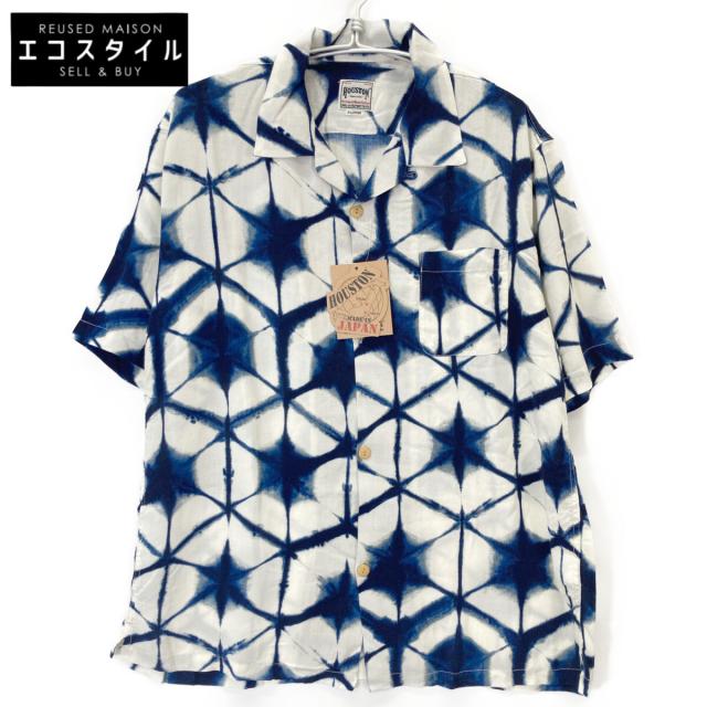 HOUSTON ヒューストン トップス XL オフホワイト／ブルー メンズ