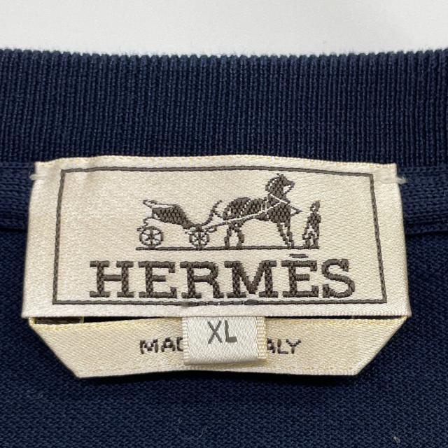 HERMES エルメス トップス XL ネイビー メンズ_3