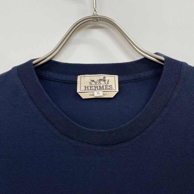 HERMES エルメス トップス XL ネイビー メンズ_5