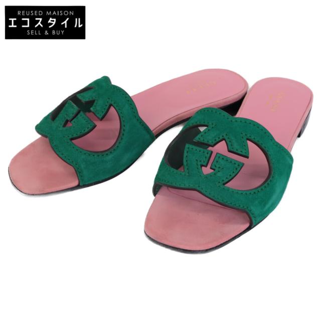 GUCCI グッチ シューズ 35 ピンク/グリーン レディース