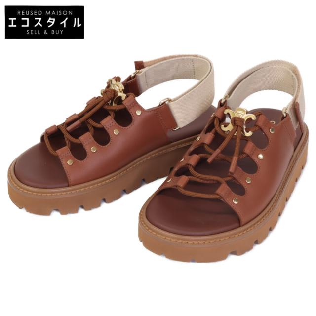 CELINE セリーヌ シューズ 36 タン/エクリュ レディース