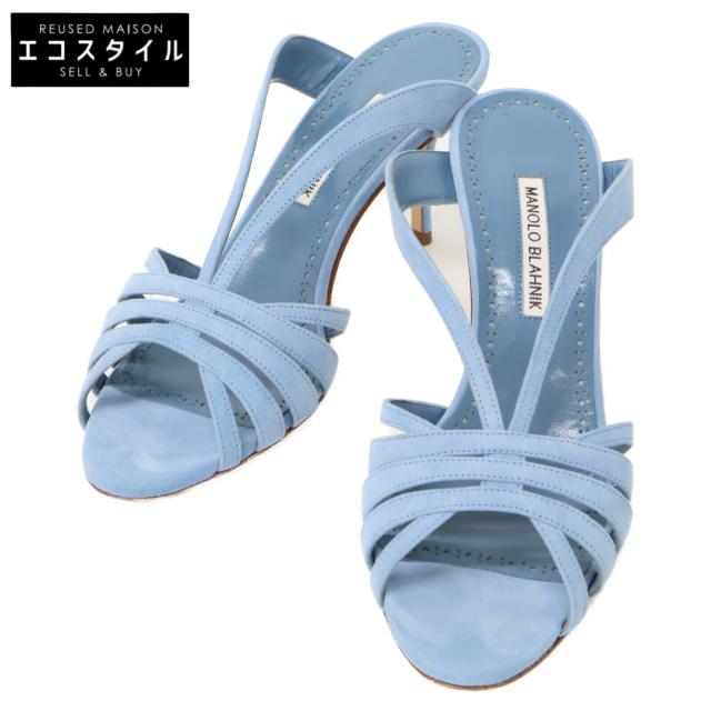 MANOLO BLAHNIK マノロブラニク シューズ 38 1/2 ライトブルー レディース