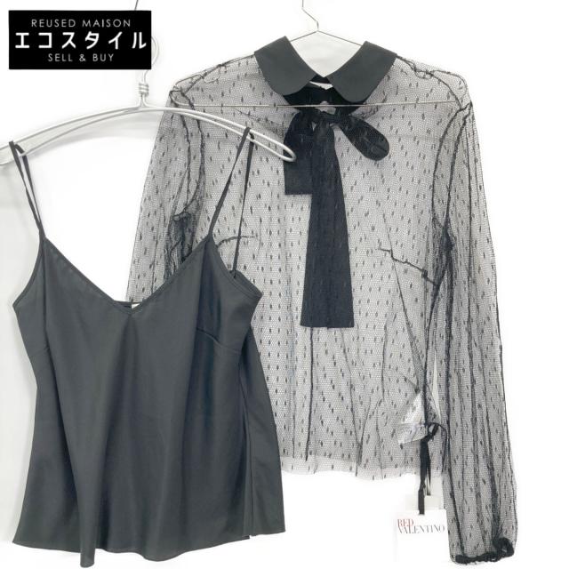 RED VALENTINO レッドヴァレンチノ トップス 42 ブラック レディース