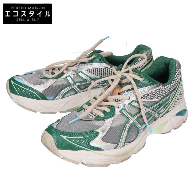 asics アシックス シューズ 26 グリーン/シルバー メンズ