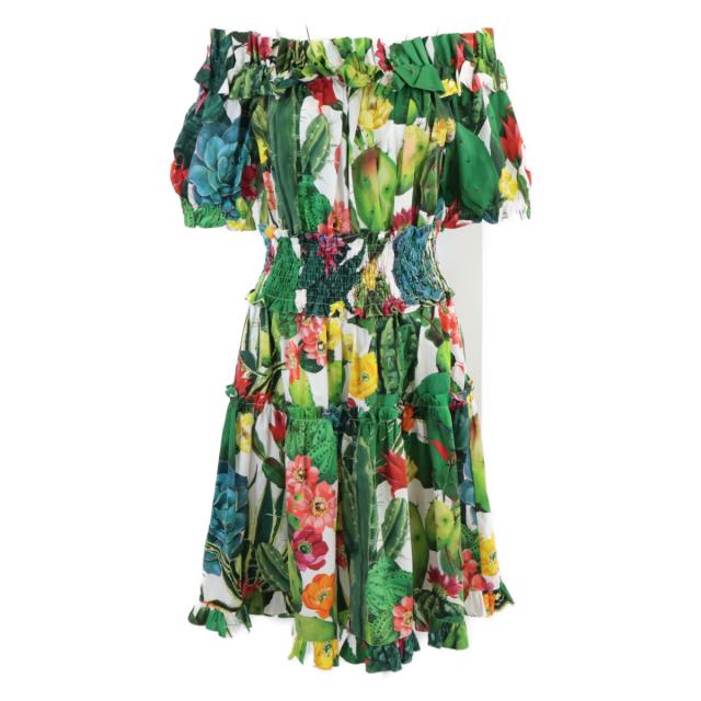 DOLCE&GABBANA ドルチェアンドガッバーナ ワンピース 50 グリーン