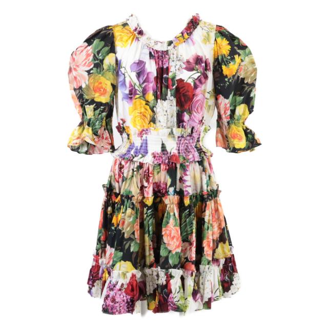 DOLCE&GABBANA ドルチェアンドガッバーナ ワンピース 48 ホワイト/マルチカラー レディース DOLCE&GABBANA ドルチェアンドガッバーナ ワンピース 48 マルチカラー
