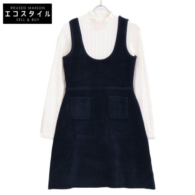 LEMONPLET レモンプレット ワンピース S ネイビー／ホワイト レディース