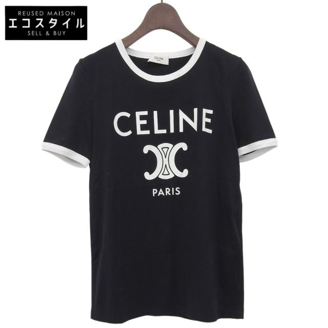 CELINE セリーヌ トップス XS ブラック/ホワイト レディース