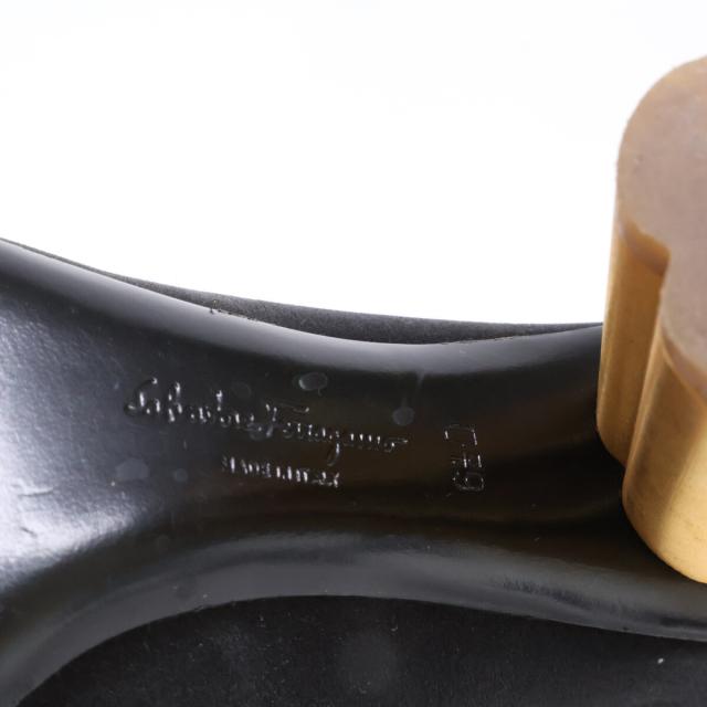 Salvatore Ferragamo サルヴァトーレフェラガモ シューズ 6.5D ブラック×ゴールド レディース