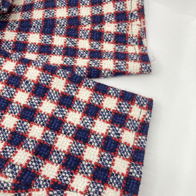 GUCCI グッチ ジャケット 38 レッド×ホワイト×ネイビー レディース