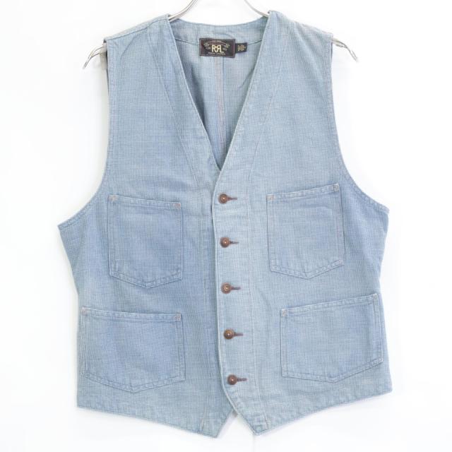 RRL ダブルアールエル ベスト M インディゴ メンズ_1