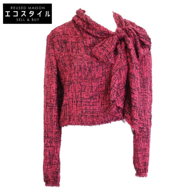 CHANEL シャネル トップス 36 バーガンディ×ブラック レディース