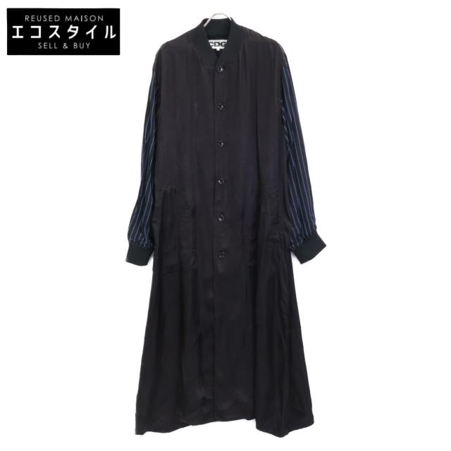 COMMEdesGARCONS コムデギャルソン コート L ブラック ブルー ストライプ メンズ