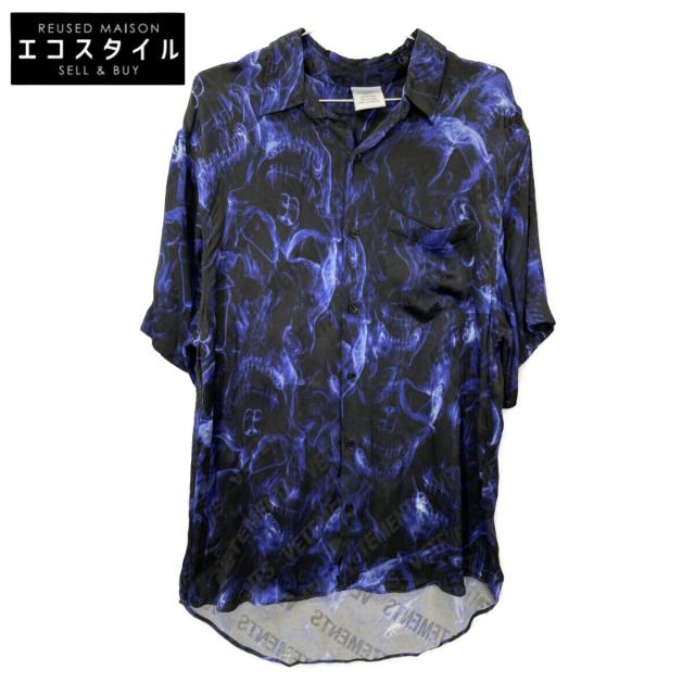 VETEMENTS ヴェトモン トップス XS ブラック×ブルー メンズ