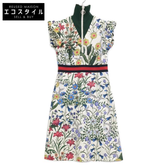 GUCCI グッチ ワンピース XS グリーン／ホワイト レディース