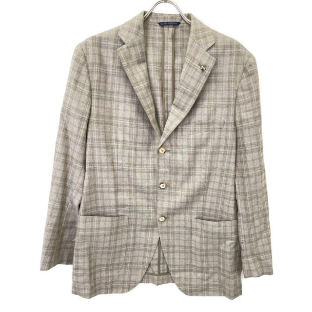 Belvest ベルベスト ジャケット 50 ベージュ チェック メンズ Belvest ベルベスト ジャケット 50 ベージュ チェック メンズ