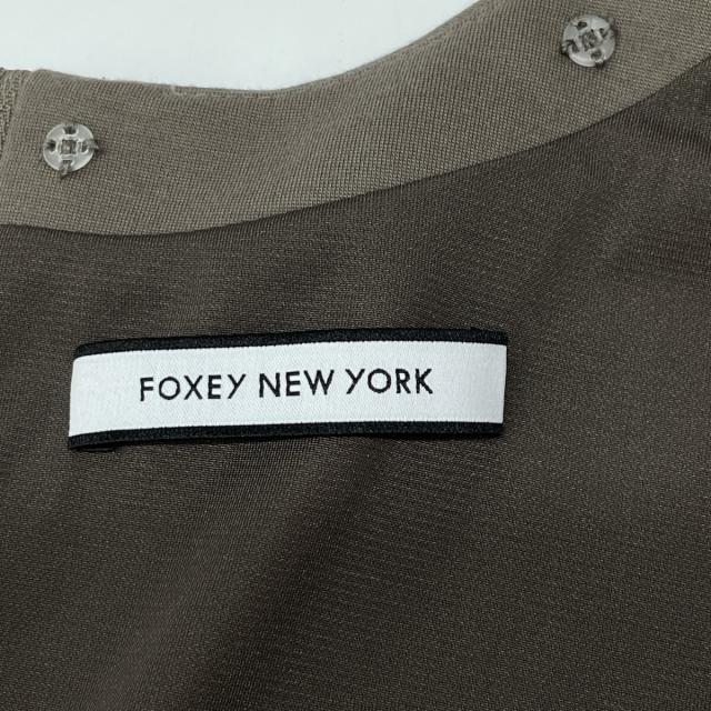 FOXEY NEW YORK フォクシーニューヨーク ワンピース 38 グレージュ レディース_4