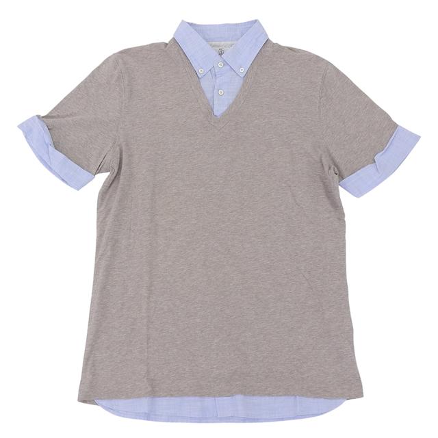 BRUNELLO CUCINELLI ブルネロクチネリ トップス S ライトブルー/ライトグレー メンズ_1